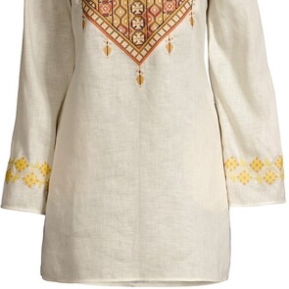 Tory Burch EMBROIDERED LINEN TUNIC - Picture 3 of 5